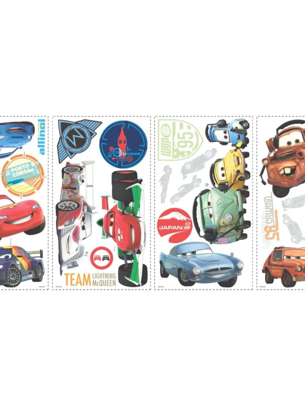 Disney Pixar Cars 2 Peel and Stick Wall Decals by